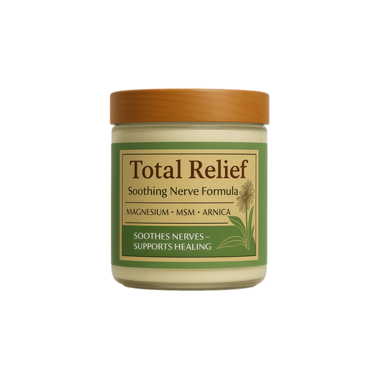 Total Relief - Magnesium Cream - Topical Lotion for Muscles, Joints & Legs - Magnesium Chloride with MSM, Arnica & B6 - Lightweight & Fast-Absorbing - 4 Fl Oz (Pack of 1)